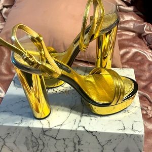 Women’s gold Jessica rich heels